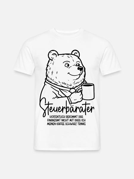 Steuerberater Bär Kaffeetasse Kaffee Steuerbärater - Männer T-Shirt - Weiß