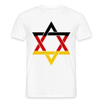 STOLZER DEUTSCHER JUDE Judentum Juden Menorah - Männer T-Shirt - Weiß - Vorne - AI Model Male 178 dark (178cm)