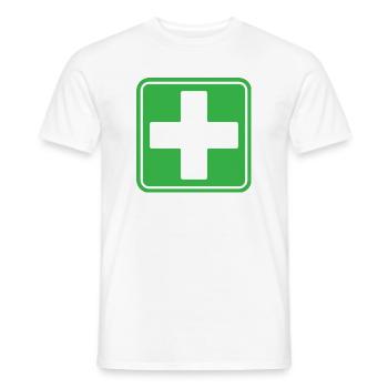 First Aid Medical Cross Sicherheitssymbol Vektor-Symbol - Männer T-Shirt - Weiß - Vorne - AI Model Male 178 dark (178cm)