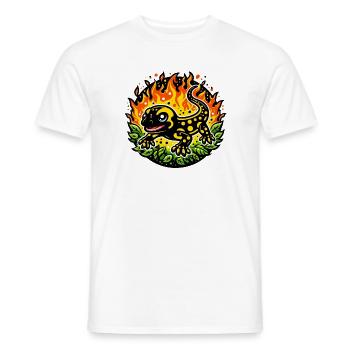 Fire salamander - Men's T-Shirt - white - Front - AI Model Male 178 dark (178cm)