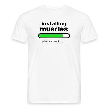 Installing muscles - T-shirt homme - blanc - Devant - AI Model Male 178 dark (178cm)