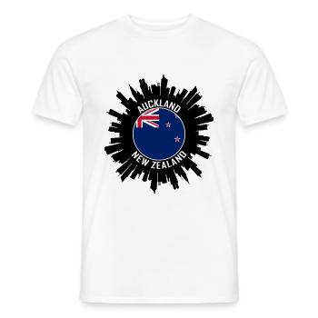 Auckland Skyline Neuseeland Flagge Reisesouvenir - Männer T-Shirt - Weiß - Vorne - AI Model Male 178 dark (178cm)