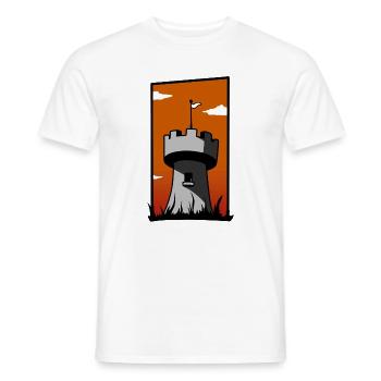 Mittelalterlicher Turm mit Sonnenuntergang - Männer T-Shirt - Weiß - Vorne - AI Model Male 178 dark (178cm)