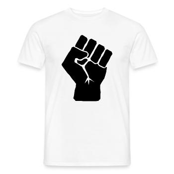 Erhobene Faust der Solidarität - Männer T-Shirt - Weiß - Vorne - AI Model Male 178 dark (178cm)