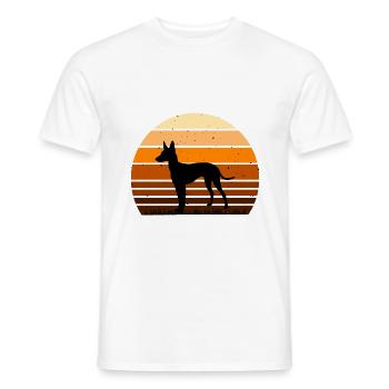 Cirneco Dell Etna Dog Love Silhouette Retro Sunset - Männer T-Shirt - Weiß - Vorne - AI Model Male 178 dark (178cm)