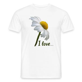 Margeriten I love weiße Blume Margerite - Männer T-Shirt - Weiß - Vorne - AI Model Male 178 dark (178cm)