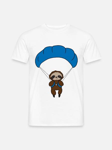 Sloth Paraglider - Männer T-Shirt - Weiß