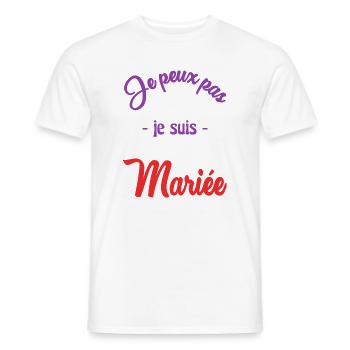 MARIEE. FUTURE MARIEE - T-shirt homme - blanc - Devant - AI Model Male 178 dark (178cm)