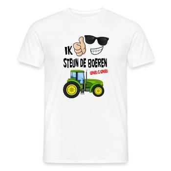 farmers protest with enough is enough for the farmers - Men's T-Shirt - white - Front - AI Model Male 178 dark (178cm)