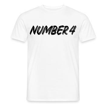 Number 4 - vier - vierter - vierte - 4 - Nummer 4 - Männer T-Shirt - Weiß - Vorne - AI Model Male 178 dark (178cm)