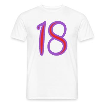 18. 18 YEARS OLD. 18th ANNIVERSARY. BIRTHDAY 18 YEARS. - Men's T-Shirt - white - Front - AI Model Male 178 dark (178cm)