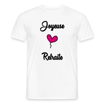 RETRAITE. BONNE RETRAITE. JOYEUSE RETRAITE - T-shirt homme - blanc - Devant - AI Model Male 178 dark (178cm)