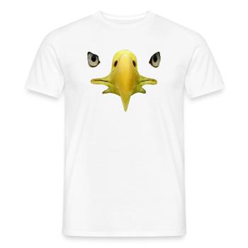 Beak, eyes of bald eagle, falconry - Men's T-Shirt - white - Front - AI Model Male 178 dark (178cm)