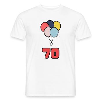 70. 70 JAHRE. 70-JÄHRIGES JUBILÄUM. GEBURTSTAG 70 JAHRE. - Männer T-Shirt - Weiß - Vorne - AI Model Male 178 dark (178cm)