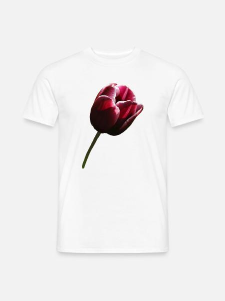 Tulpe weinrot rechts - MĂ€nner T-Shirt - WeiĂ