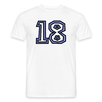 18. 18 YEARS OLD. 18th ANNIVERSARY. BIRTHDAY 18 YEARS. - Men's T-Shirt - white - Front - AI Model Male 178 dark (178cm)