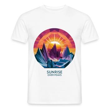 Sonnenaufgang über den Gipfeln - Männer T-Shirt - Weiß - Vorne - AI Model Male 178 dark (178cm)