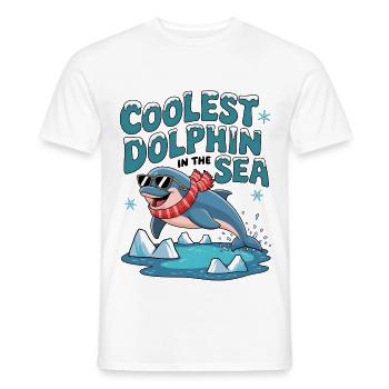Coolest Dolphin In The Sea - Men's T-Shirt - white - Front - AI Model Male 178 dark (178cm)