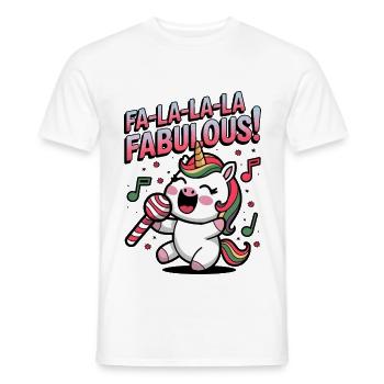 Fa-la-la-la Fabulous! - Men's T-Shirt - white - Front - AI Model Male 178 dark (178cm)