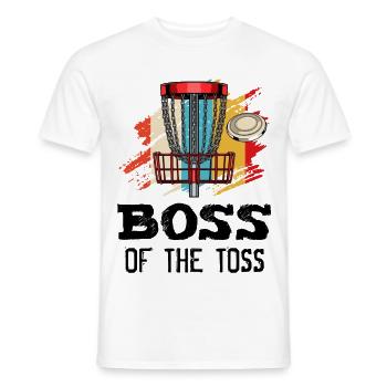 The Toss Discgolf Retro Frisbee Geschenk - Männer T-Shirt - Weiß - Vorne - AI Model Male 178 dark (178cm)