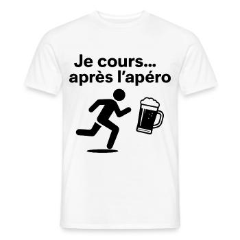 Ich laufe... Nach dem Aperitif - Männer T-Shirt - Weiß - Vorne - AI Model Male 178 dark (178cm)