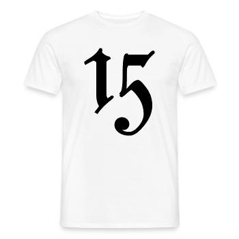 15. 15 ANS. 15e ANNIVERSAIRE. ANNIVERSAIRE 15 ANS. - T-shirt homme - blanc - Devant - AI Model Male 178 dark (178cm)