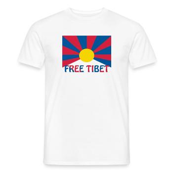 free tibet flagge - Männer T-Shirt - Weiß - Vorne - AI Model Male 178 dark (178cm)