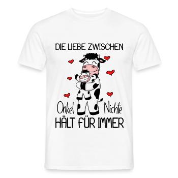 Onkel Nichte Liebe Spruch Kuh Kühe Familie - Männer T-Shirt - Weiß - Vorne - AI Model Male 178 dark (178cm)