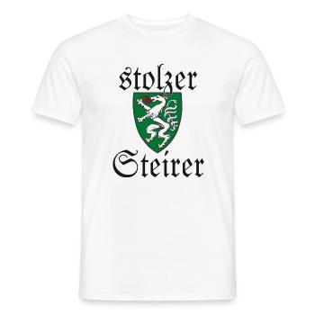 Stolzer Steirer Wappen Steiermark Spruch Geschenk - Männer T-Shirt - Weiß - Vorne - AI Model Male 178 dark (178cm)