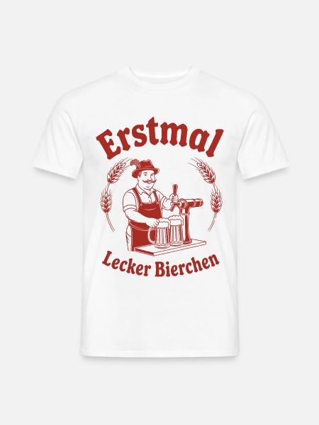Erstmal lecker Bierchen - Männer T-Shirt - Weiß