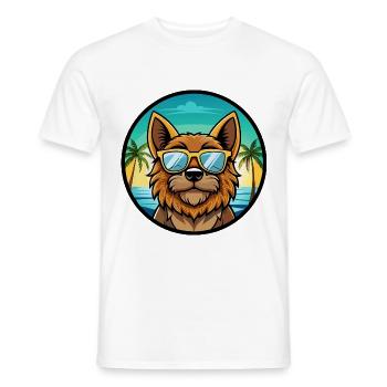 Griffon Bruxellois Hunderasse Cartoon Sonnenbrille - Männer T-Shirt - Weiß - Vorne - AI Model Male 178 dark (178cm)