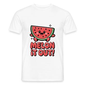 Melon It Out ! - T-shirt homme - blanc - Devant - AI Model Male 178 dark (178cm)