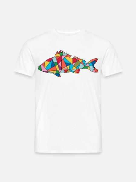Barsch Angler Design Barschangeln Barsche Angeln - Männer T-Shirt - Weiß
