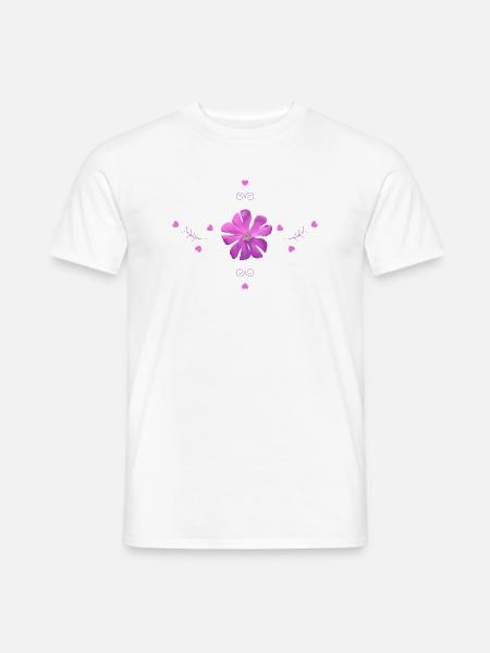Lichtnelke rosa Blume - Männer T-Shirt - Weiß