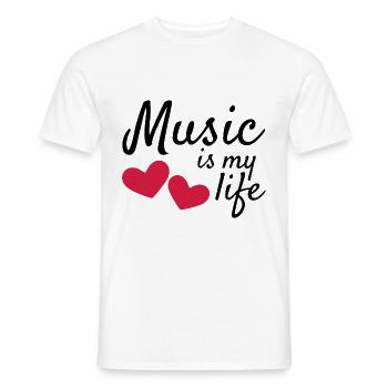 Music is my life - Männer T-Shirt - Weiß - Vorne - AI Model Male 178 dark (178cm)