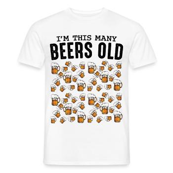 Bierkrüge Muster Kollektion Geburtstag 50 - Männer T-Shirt - Weiß - Vorne - AI Model Male 178 dark (178cm)