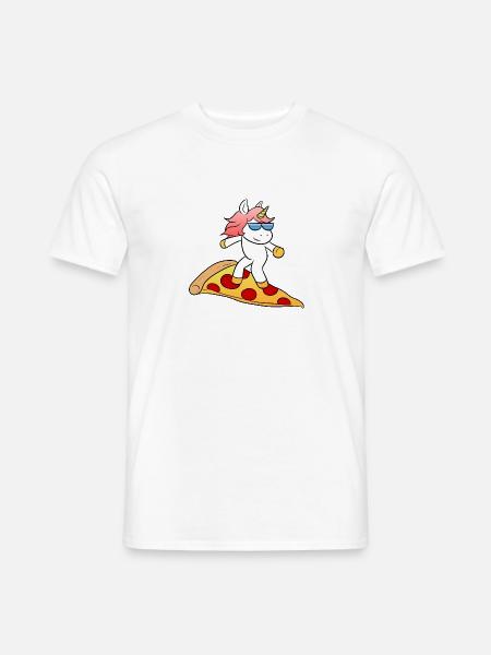 Pizza Unicorn - Männer T-Shirt - Weiß