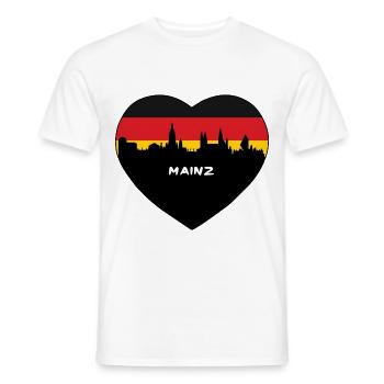 Mainz Deutschland Flagge Skyline Reise Souvenir - Männer T-Shirt - Weiß - Vorne - AI Model Male 178 dark (178cm)