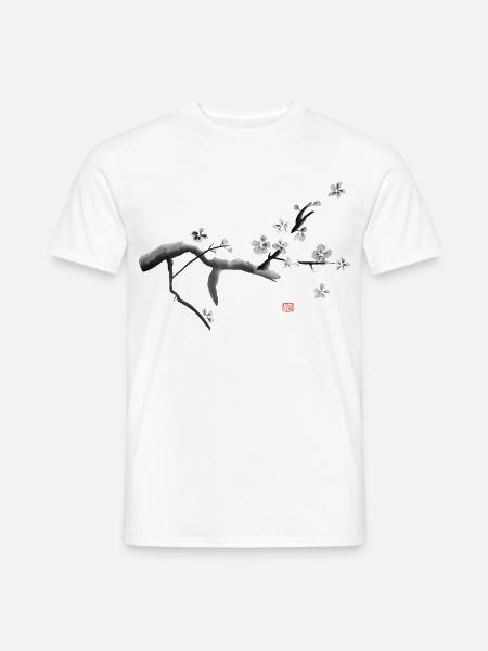Sakura, Kirschblüten - Männer T-Shirt - Weiß