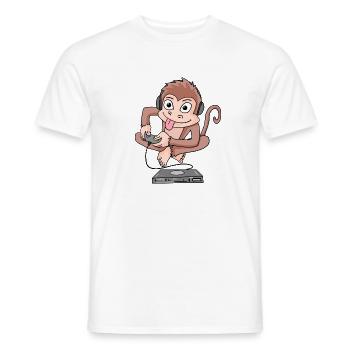 Affe spielt Videospiele - Männer T-Shirt - Weiß - Vorne - AI Model Male 178 dark (178cm)