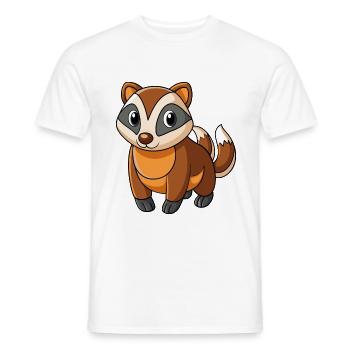 Dachs Niedliches Maskottchen Zeichentrickfigur Kawaii - Männer T-Shirt - Weiß - Vorne - AI Model Male 178 dark (178cm)