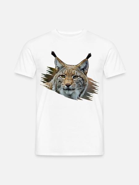 Luchs - Männer T-Shirt - Weiß