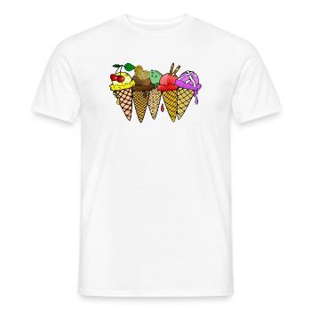 Eis Vanilleeis Schokoladeneis Erdbeereis Himbeere - Männer T-Shirt - Weiß - Vorne - AI Model Male 178 dark (178cm)