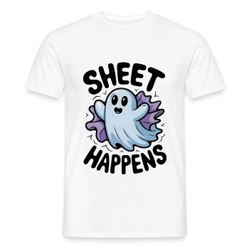 Sheet Happens - Men's T-Shirt - white - Front - AI Model Male 178 dark (178cm)