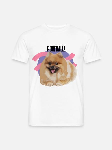 Spitz Hund Comic lustig - Männer T-Shirt - Weiß
