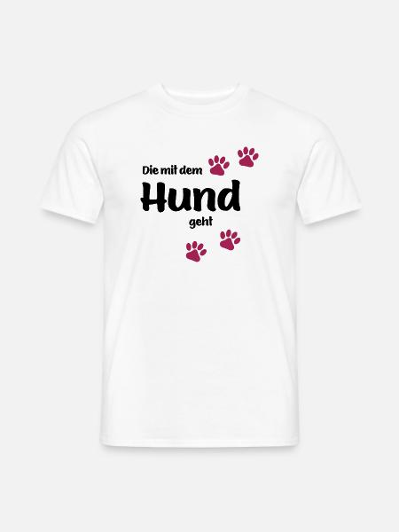 Die Mit Dem Hund Geht - Edition Colored Paw - Männer T-Shirt - Weiß