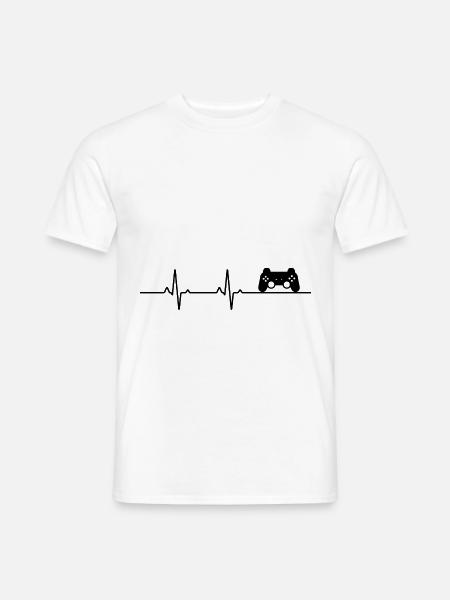 Konsolen-Heartbeat - Männer T-Shirt - Weiß