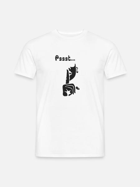 Pssst ...Leise sein - Männer T-Shirt - Weiß