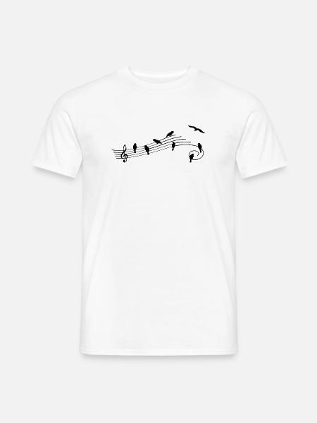 Musikbar mit Vögeln als Noten. - Männer T-Shirt - Weiß