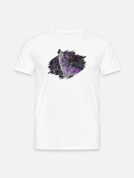 Wolf - Männer T-Shirt - Weiß